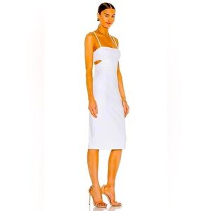 New Susana Monaco Ivory body con Sz XS Cutout Strap Solid Dress sugar white